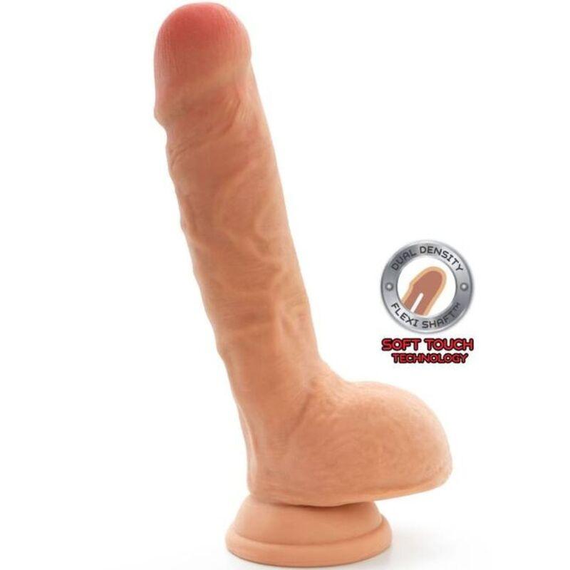 GET REAL - DUAL DENSITY DILDO 25,5 CM CON TESTICULOS NATURAL - Sensuana.es