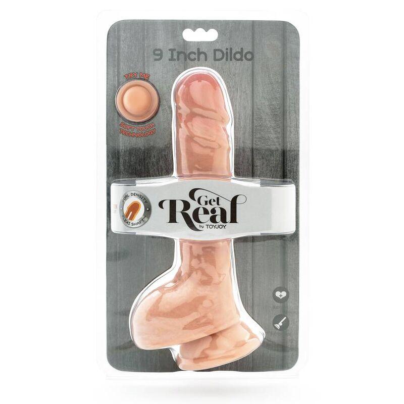 GET REAL - DUAL DENSITY DILDO 25,5 CM CON TESTICULOS NATURAL - Sensuana.es