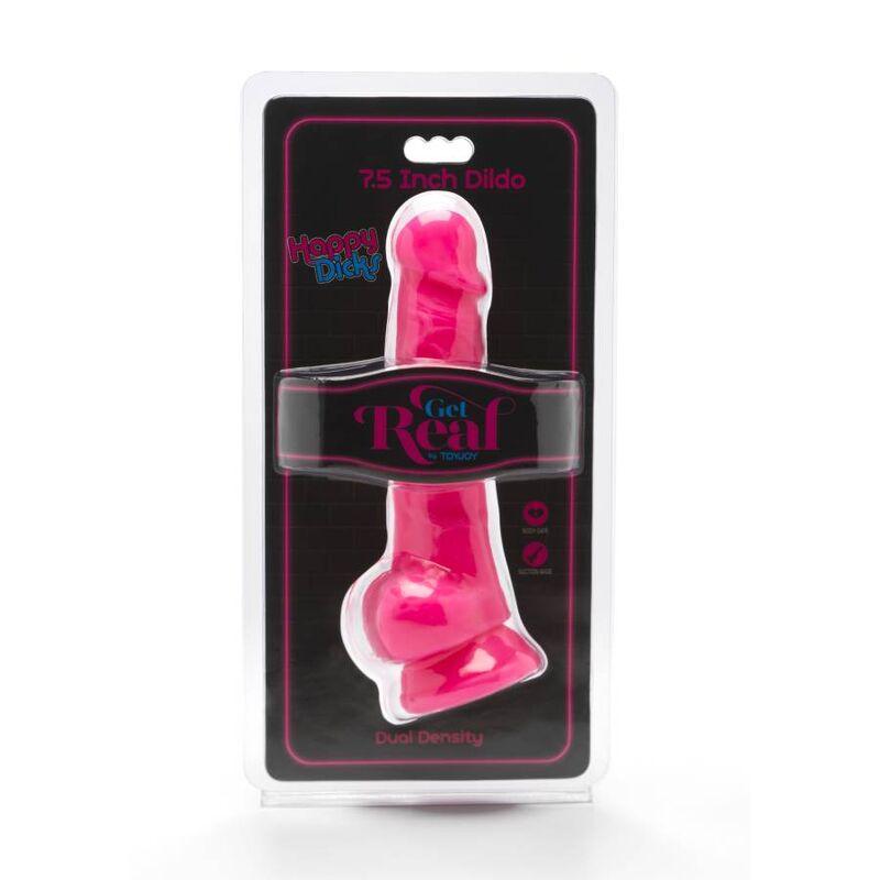 GET REAL - HAPPY DICKS 19 CM CON TESTICULOS ROSA - Sensuana.es