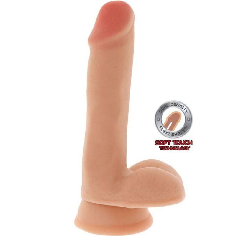 GET REAL - DUAL DENSITY DILDO 17 CM CON TESTICULOS NATURAL - Sensuana.es