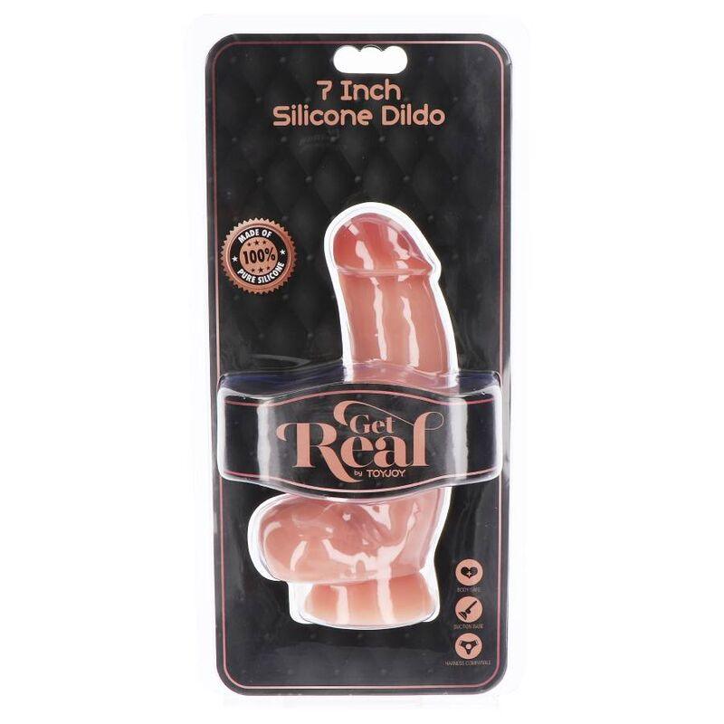 GET REAL - DILDO SILICONA 18 CM CON TESTICULOS NATURAL - Sensuana.es