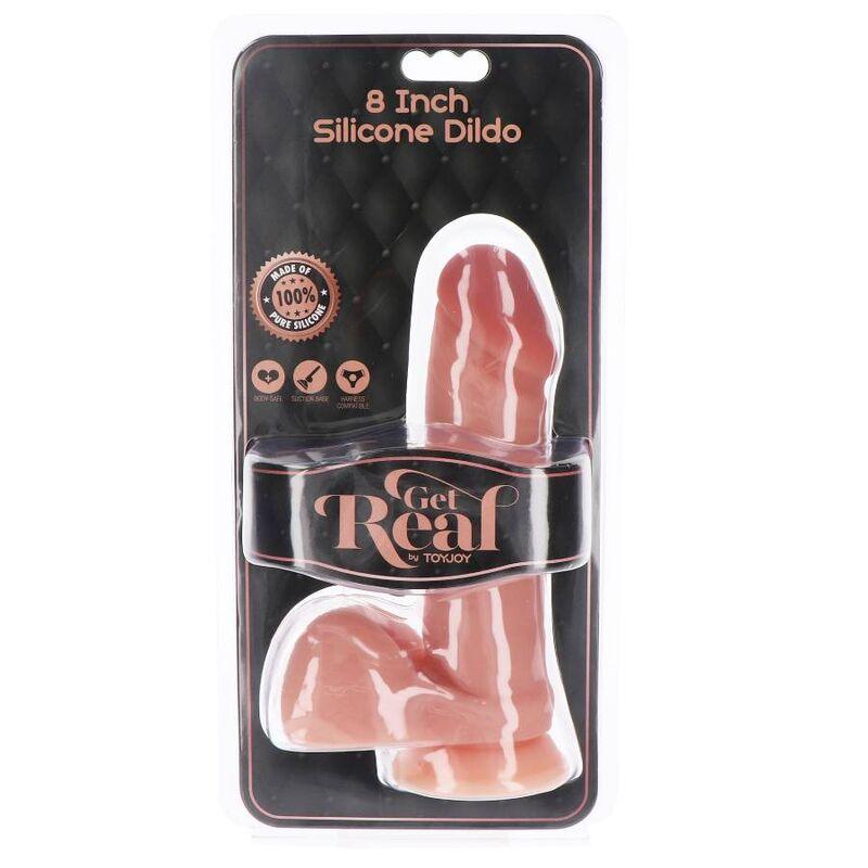 GET REAL - DILDO SILICONA 20,5 CM CON TESTICULOS NATURAL - Sensuana.es