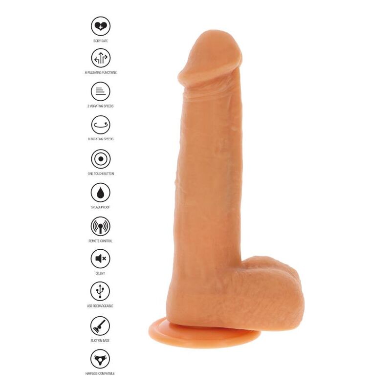 GET REAL - DILDO VIBRADOR CON BOLAS GIRATORIAS NATURAL - Sensuana.es