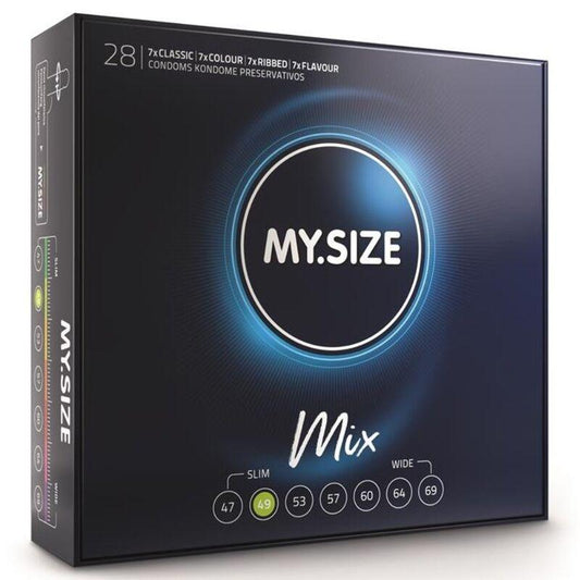 MY SIZE - MIX PRESERVATIVOS 49 MM 28 UNIDADES - Sensuana.es