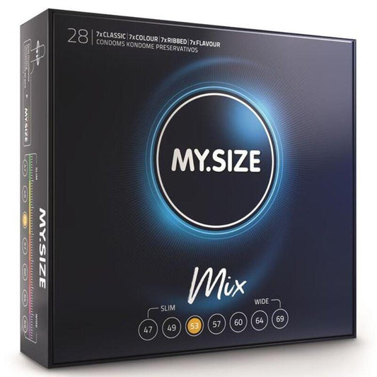 MY SIZE - MIX PRESERVATIVOS 53 MM 28 UNIDADES - Sensuana.es