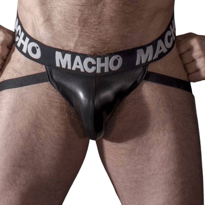 MACHO - MX25NC JOCK CUERO NEGRO S