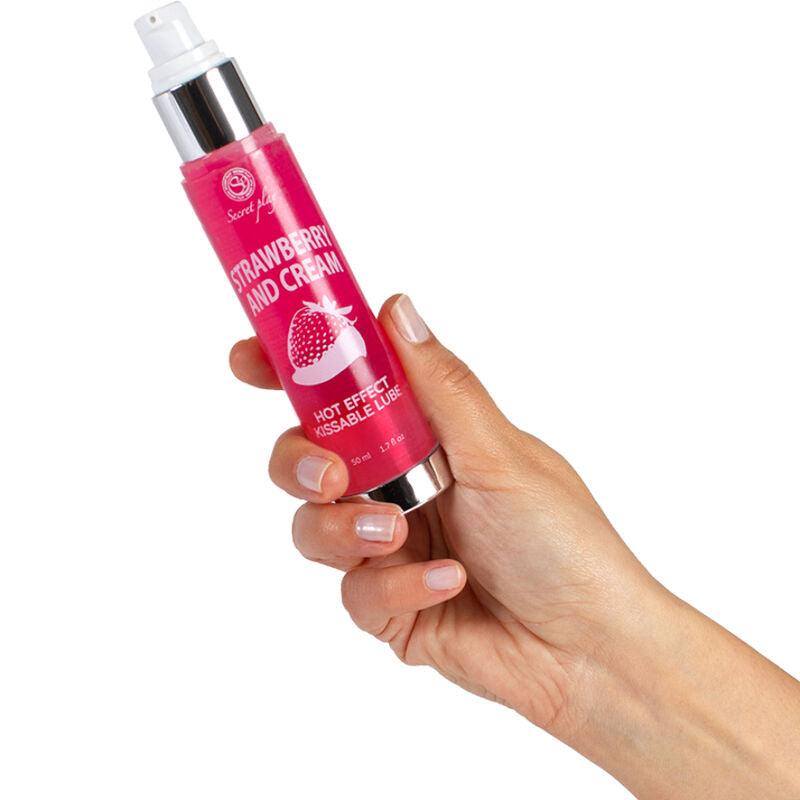 SECRETPLAY - LUBRICANTE 2-1 EFECTO CALOR FRESA&NATA 50 ML - Sensuana.es