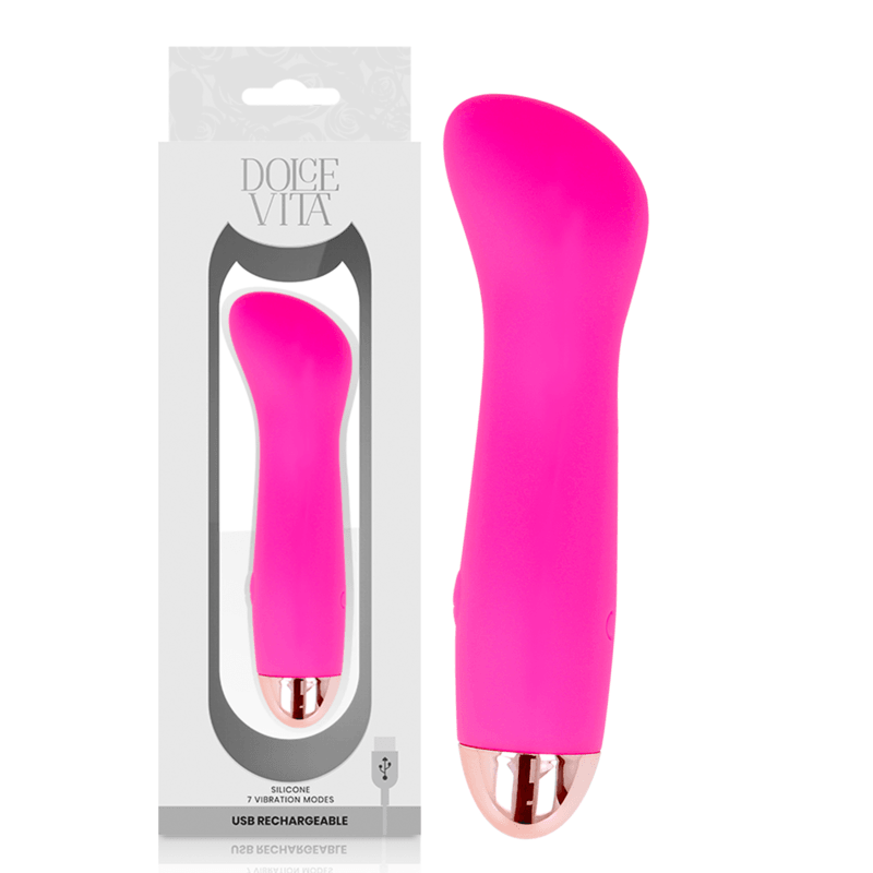 DOLCE VITA - UM VIBRADOR RECARREGÁVEL ROSA 7 VELOCIDADES