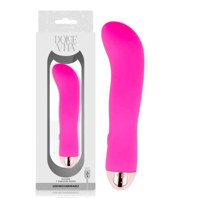 DOLCE VITA - TWO PINK RECHARGEABLE VIBRATOR 7 SPEED