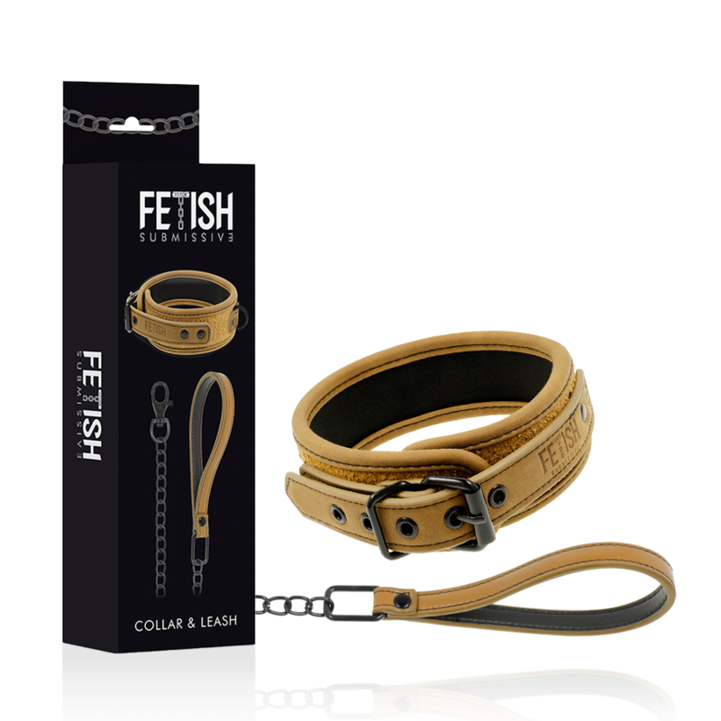 FETISH SUBMISSIVE ORIGIN - NECKLACE WITH CHAIN ​​WITH NEOPRENE LINING