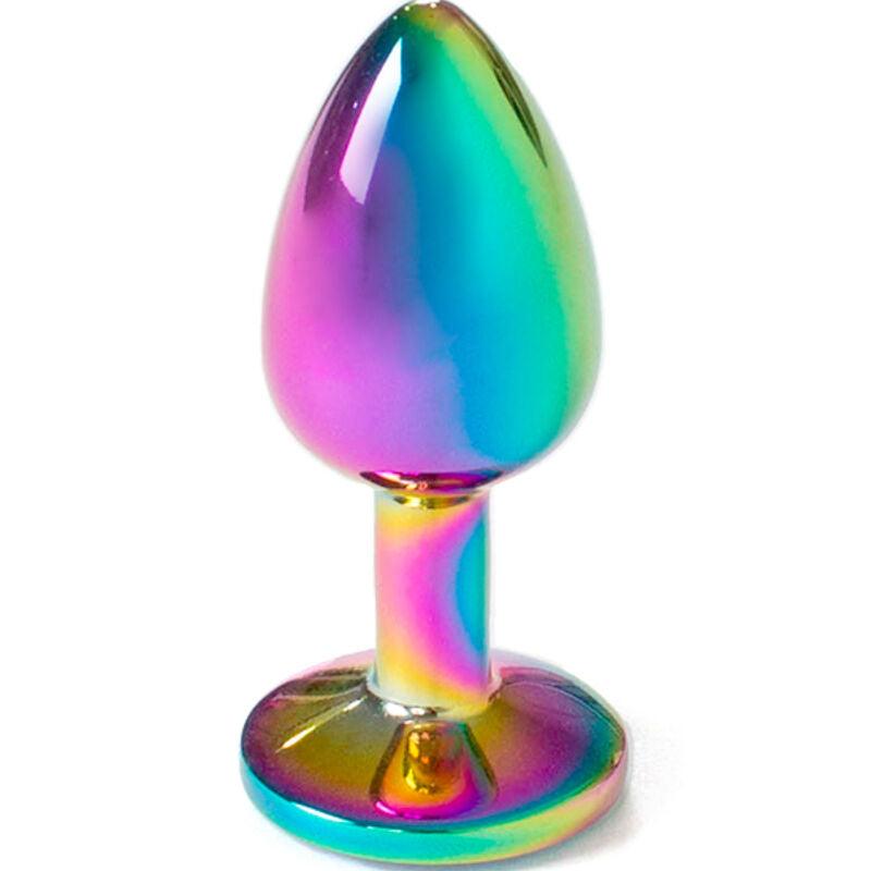 SECRETPLAY - METAL BUTT PLUG MULTICOLOR TALLA S 7 CM - Sensuana.es