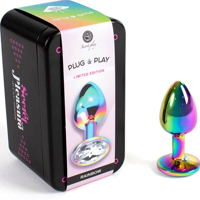 SECRETPLAY - METAL BUTT PLUG MULTICOLOR TALLA S 7 CM - Sensuana.es