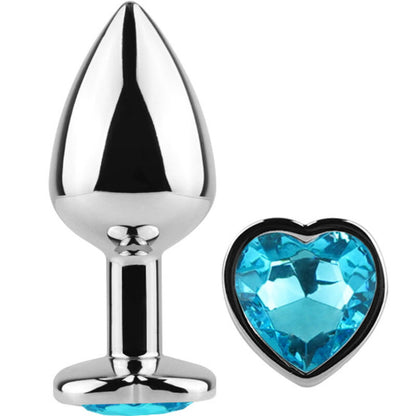 SECRETPLAY - METAL BUTT PLUG CORAZÓN AZUL TALLA S 7 CM - Sensuana.es