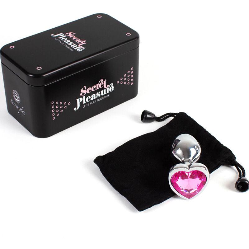 SECRETPLAY - METAL BUTT PLUG CORAZÓN FUCSIA TALLA S 7 CM - Sensuana.es