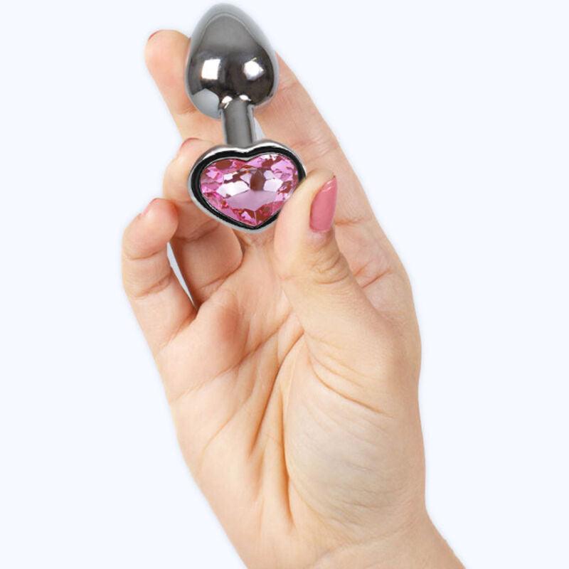 SECRETPLAY - METAL BUTT PLUG CORAZÓN FUCSIA TALLA S 7 CM - Sensuana.es