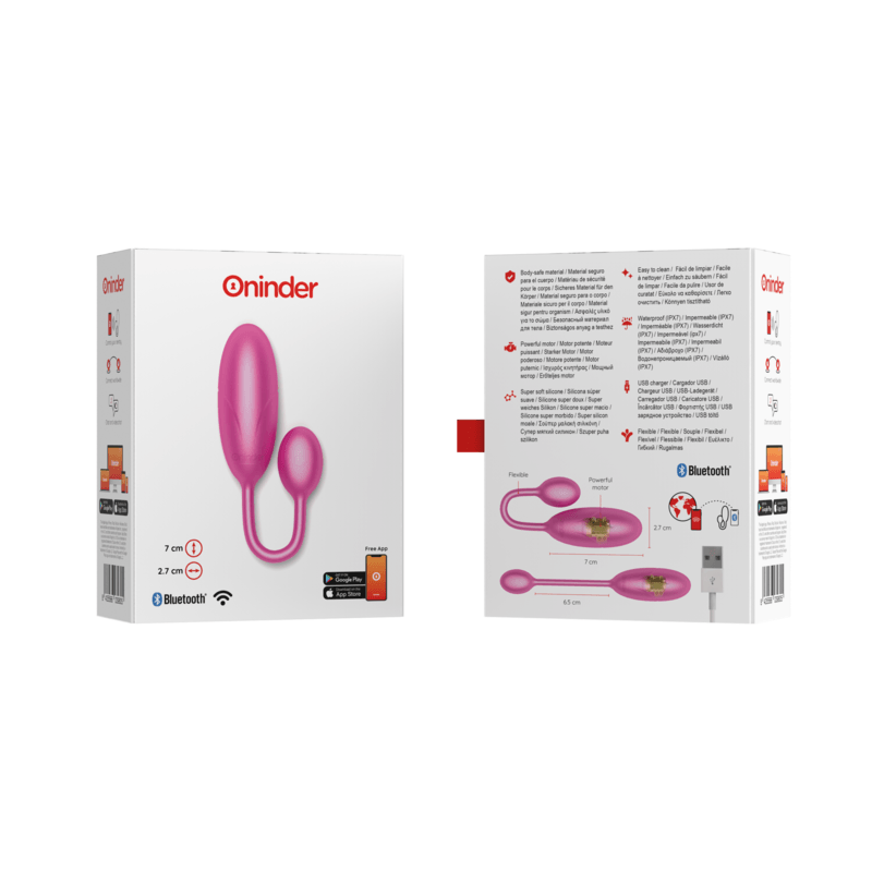 ONINDER - DENVER HUEVO VIBRADOR ROSA 7 X 2.7 CM - APP GRATUITA - Sensuana.es