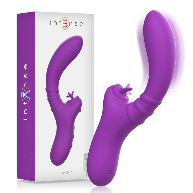 INTENSE - HARRY VIBRADOR FLEXIBLE CON LENGUA MORADO - Sensuana.es