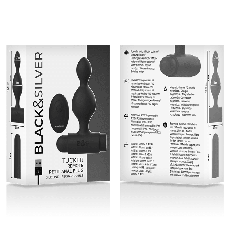 BLACK&SILVER - TUCKER PEQUEÑO PLUG ANAL SILICONA CONTROL REMOTO - Sensuana.es