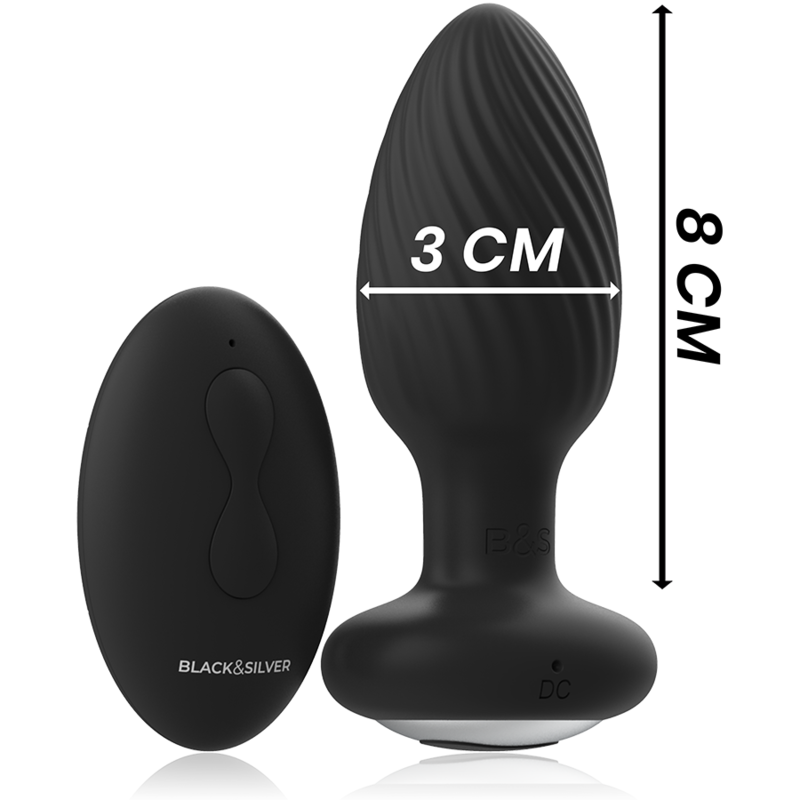 BLACK&SILVER - WELLS PLUG ROTADOR ANAL SILICONA CONTROL REMOTO - Sensuana.es