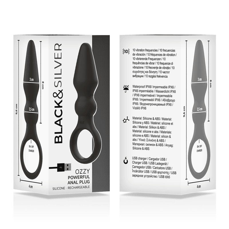 BLACK&SILVER - OZZY POTENTE PLUG ANAL SILICONA - Sensuana.es