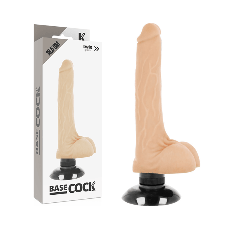 BASECOCK - VIBRADOR REALISTICO 2-1 NATURAL 18.5 CM -O- 4 CM - Sensuana.es