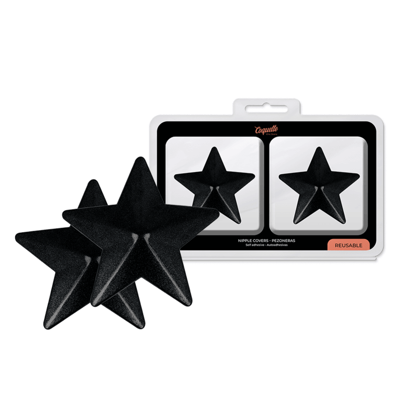 COQUETTE CHIC DESIRE - BLACK STARS NIPPLE COVERS