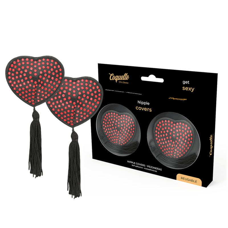 COQUETTE CHIC DESIRE - CUBRE PEZONES ROJO / NEGRO - Sensuana.es