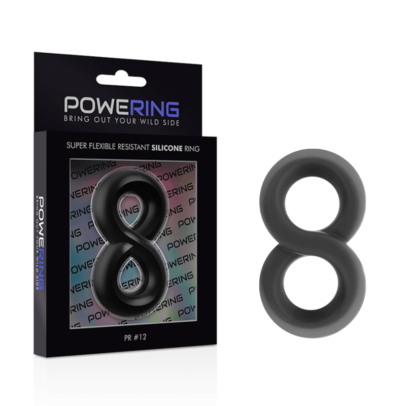 POWERING - SUPER FLEXIBLE Y RESISTENTE ANILLO PENE Y TESTICULOS PR12 NEGRO - Sensuana.es