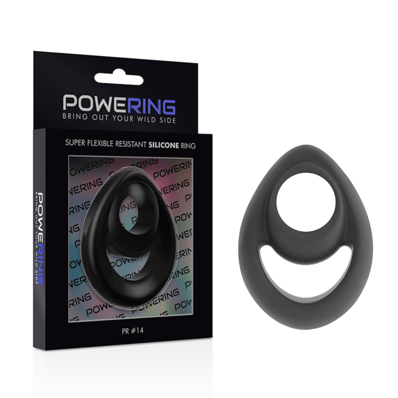 POWERING - SUPER FLEXIBLE Y RESISTENTE ANILLO PENE Y TESTICULOS PR14 NEGRO - Sensuana.es