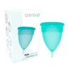 STERCUP - COPA MENSTRUAL FDA SILICONA TALLA L AQUAMARINA - Sensuana.es