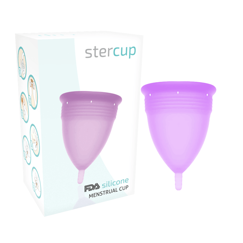 STERCUP - COPA MENSTRUAL FDA SILICONA TALLA S LILA - Sensuana.es