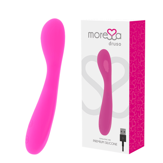 MORESSA - DRUSO MASAJEADOR DUO PUNTO G Y SUERO PELVICO PREMIUM SILICONE RECARGABLE - Sensuana.es