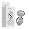 INTENSE - PLUG ANAL METAL ALUMINIO CON CRISTAL PLATA TALLA L - Sensuana.es