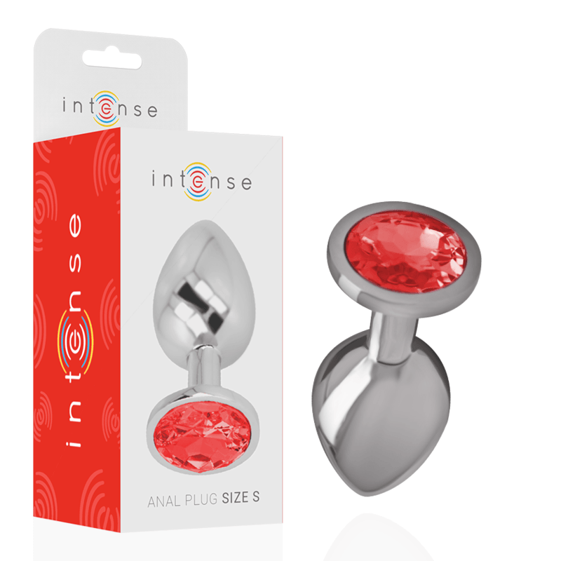 INTENSE - ALUMINUM METAL ANAL PLUG WITH RED CRYSTAL SIZE S