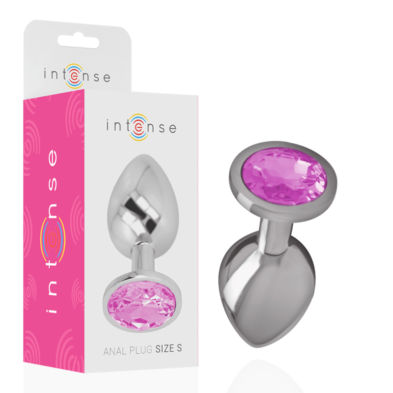 INTENSE - PLUG ANAL METAL ALUMINIO CON CRISTAL ROSA TALLA S - Sensuana.es