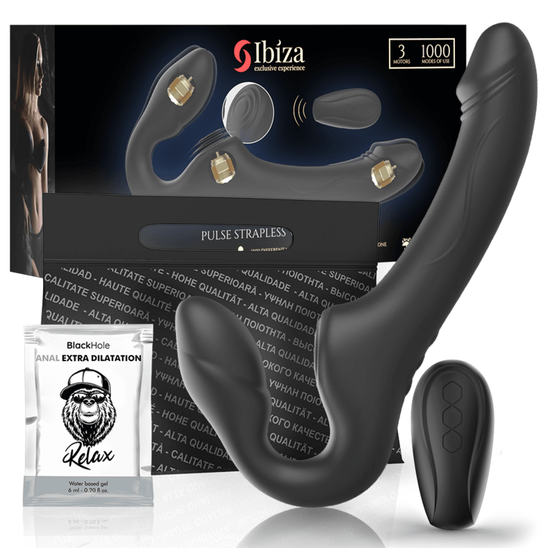 IBIZA - VIBRADOR STRAPLESS CON PULSADOR CONTROL REMOTO 3 MOTORES 1000 COMBINACIONES - Sensuana.es