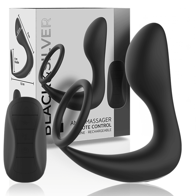 BLACK&SILVER - MASAJEADOR ANAL CONTROL REMOTO SILICONA RECARGABLE NEGRO - Sensuana.es