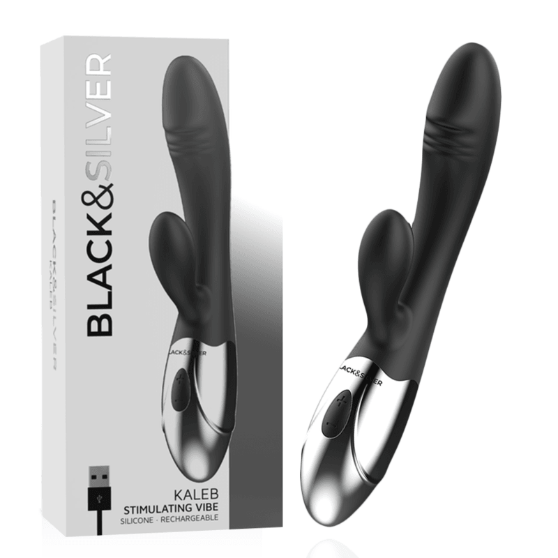 BLACK&SILVER - KALEB VIBRADOR RABBIT SILICON MILTI FUNCION - Sensuana.es