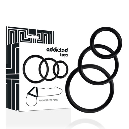 ADDICTED TOYS - SET ANILLOS PENE NEGRO - Sensuana.es