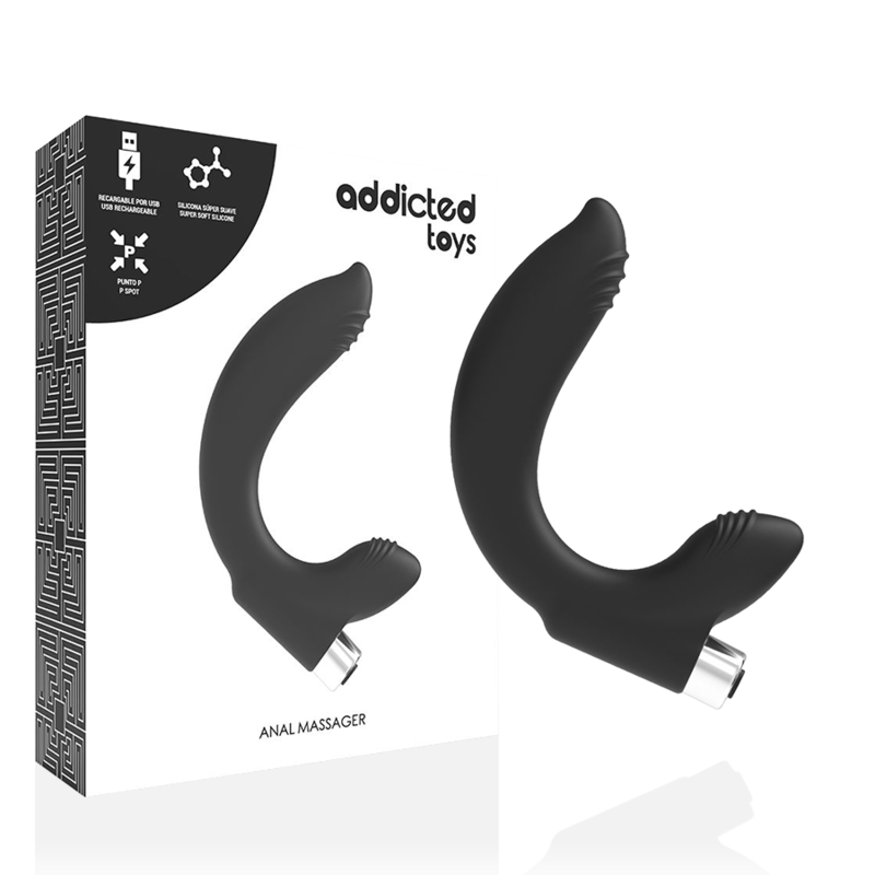 ADDICTED TOYS - VIBRADOR PROSTTICO RECARGABLE MODEL 7 - NEGRO - Sensuana.es