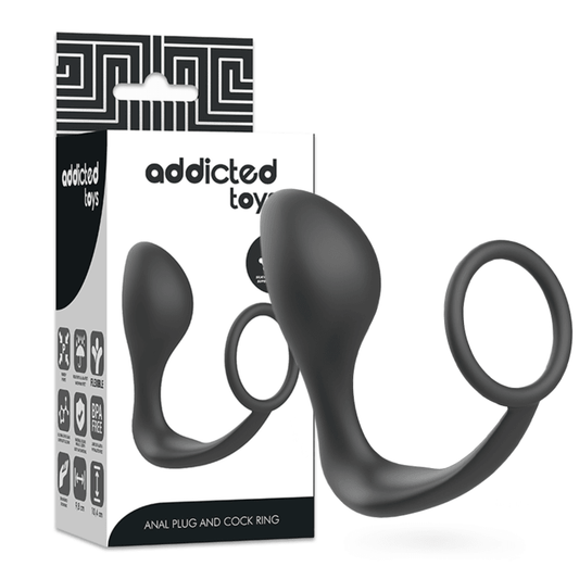 ADDICTED TOYS - PLUG ANAL CON ANILLO SILICONA NEGRO - Sensuana.es