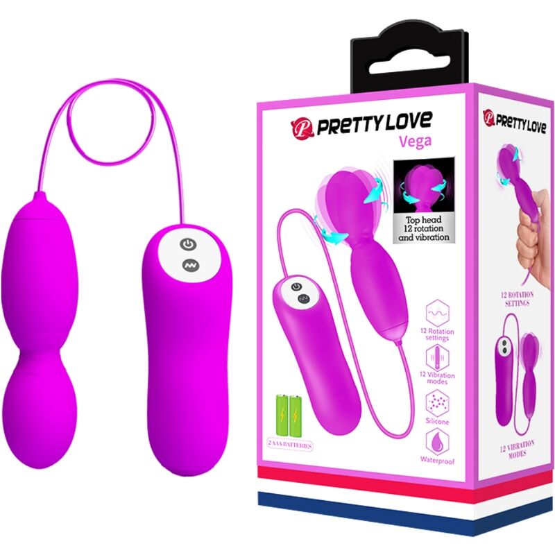 PRETTY LOVE - VEGA ROTATION AND VIBRATION MASSAGER 12 FUCHSIA FUNCTIONS