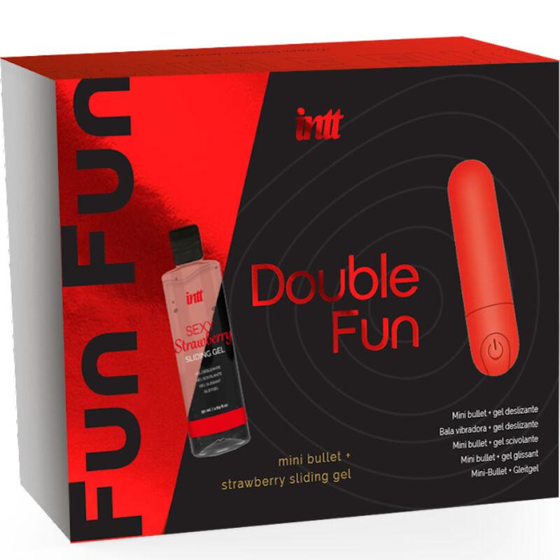 INTT RELEASES - DOUBLE FUN KIT CON BALA VIBRADORA Y GEL DE MASAJE FRESA - Sensuana.es