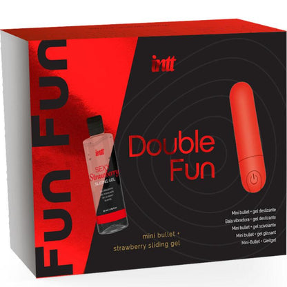 INTT RELEASES - DOUBLE FUN KIT CON BALA VIBRADORA Y GEL DE MASAJE FRESA - Sensuana.es