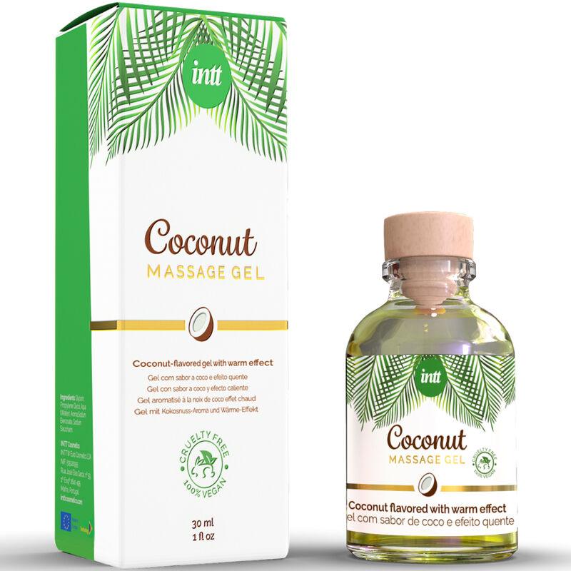 INTT - GEL DE MASAJE VEGANO CON SABOR A COCO Y EFECTO CALOR - Sensuana.es