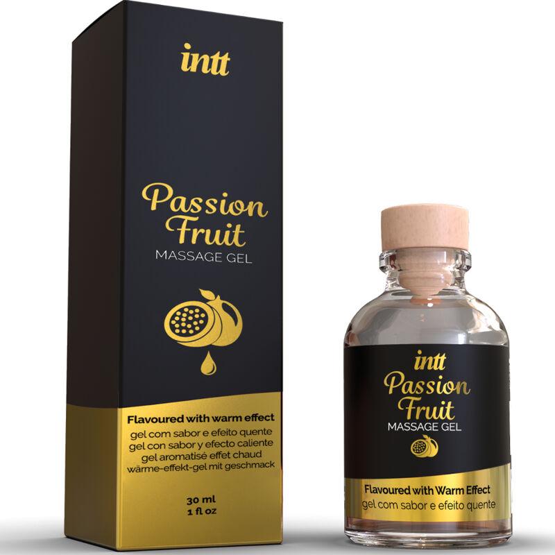 INTT MASSAGE & ORAL SEX - GEL DE MASAJE SABOR A FRUTA DE LA PASIÓN EFECTO CALOR - Sensuana.es