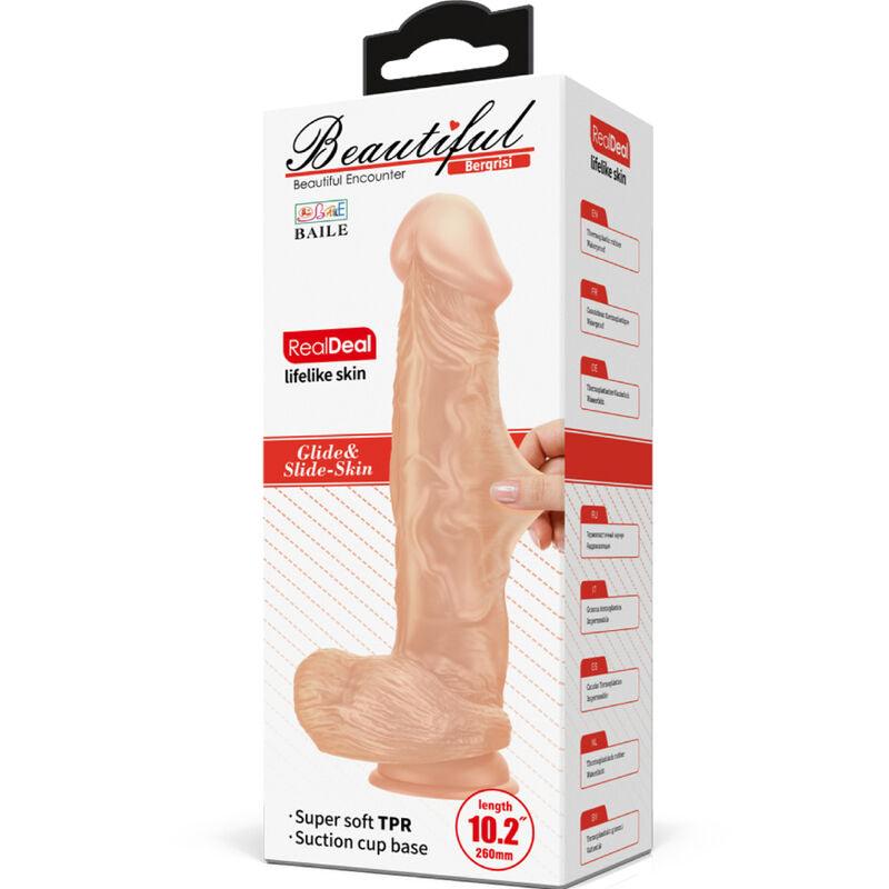 BAILE - BEAUTIFUL ENCOUNTER BERGRISI DILDO REALISTICO FLEXIBLE 26 CM NATURAL - Sensuana.es