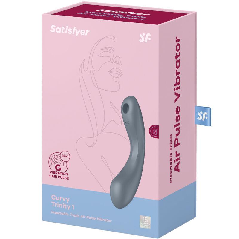 SATISFYER - CURVE TRINITY 1 AIR PULSE VIBRATION ROJO - Sensuana.es