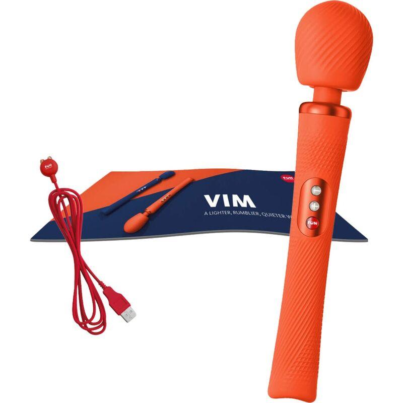 FUN FACTORY - VIM WAND RUMBLE VIBRADOR RECARGABLE SILICONA AZUL MEDIANOCHE - Sensuana.es