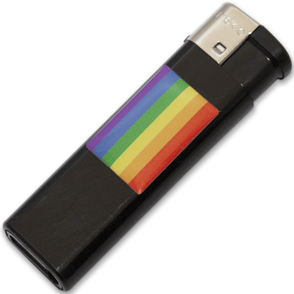 PRIDE - MECHERO NEGRO CON BANDERA LGBT - Sensuana.es